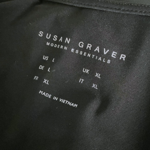 Susan Graver Modern Essentials Top Sz L V-Neck Liquid Knit Tunic Black Capsule M - Picture 10 of 11